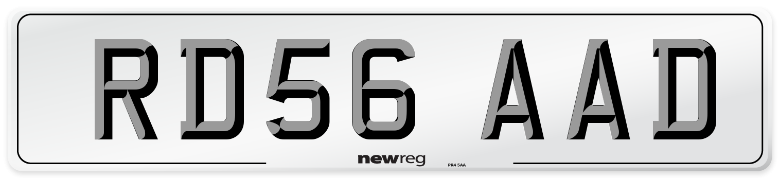 RD56 AAD Number Plate from New Reg